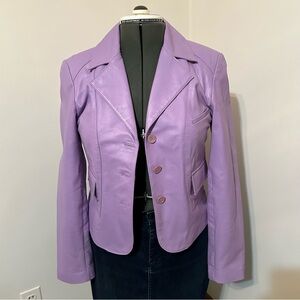 Vakko purple leather jacket size medium